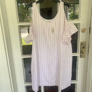 Madewell tunic dress. Pink and white. Size XL. New with tags